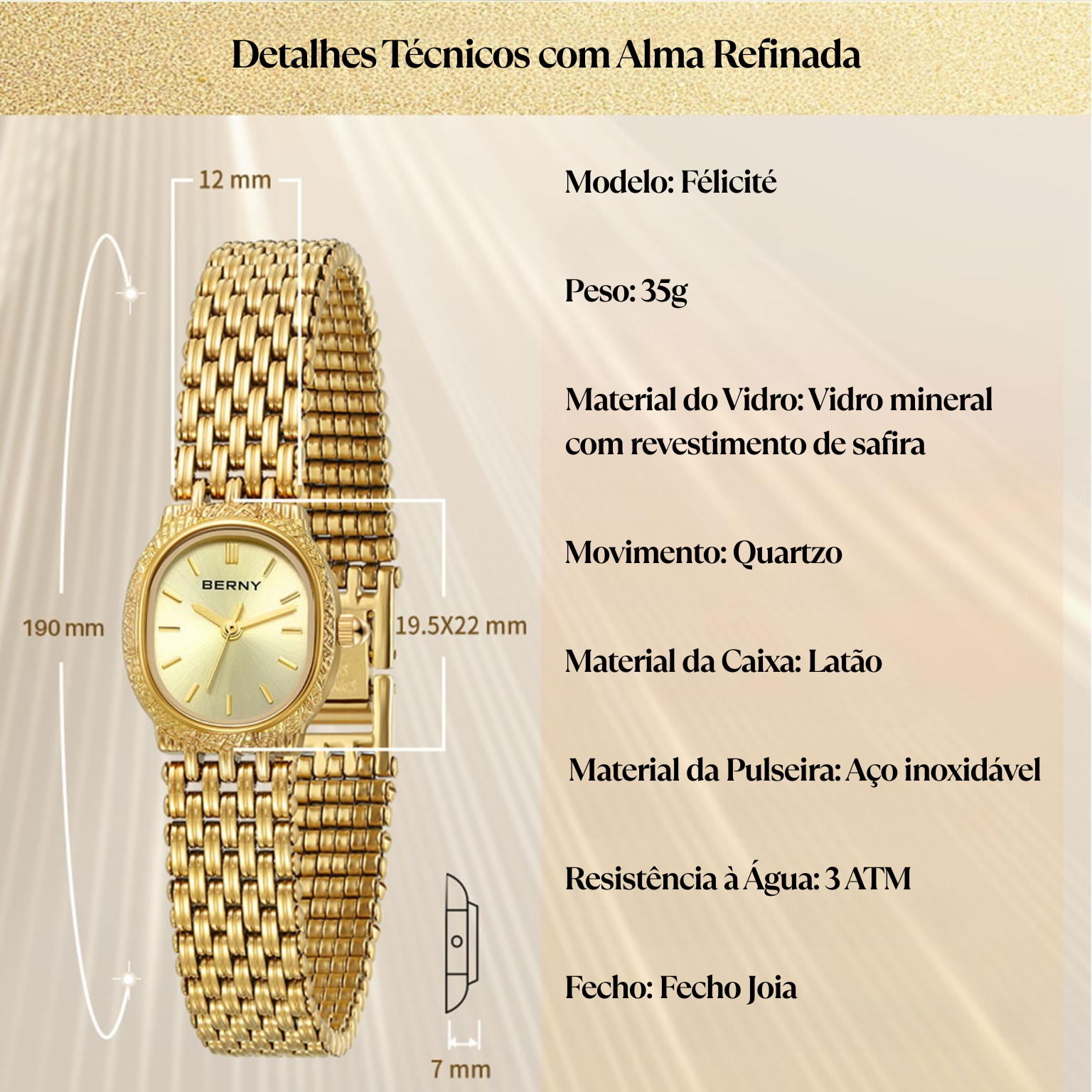 Relógio Félicité Berny – Elegância Atemporal para Mulheres Extraordinárias