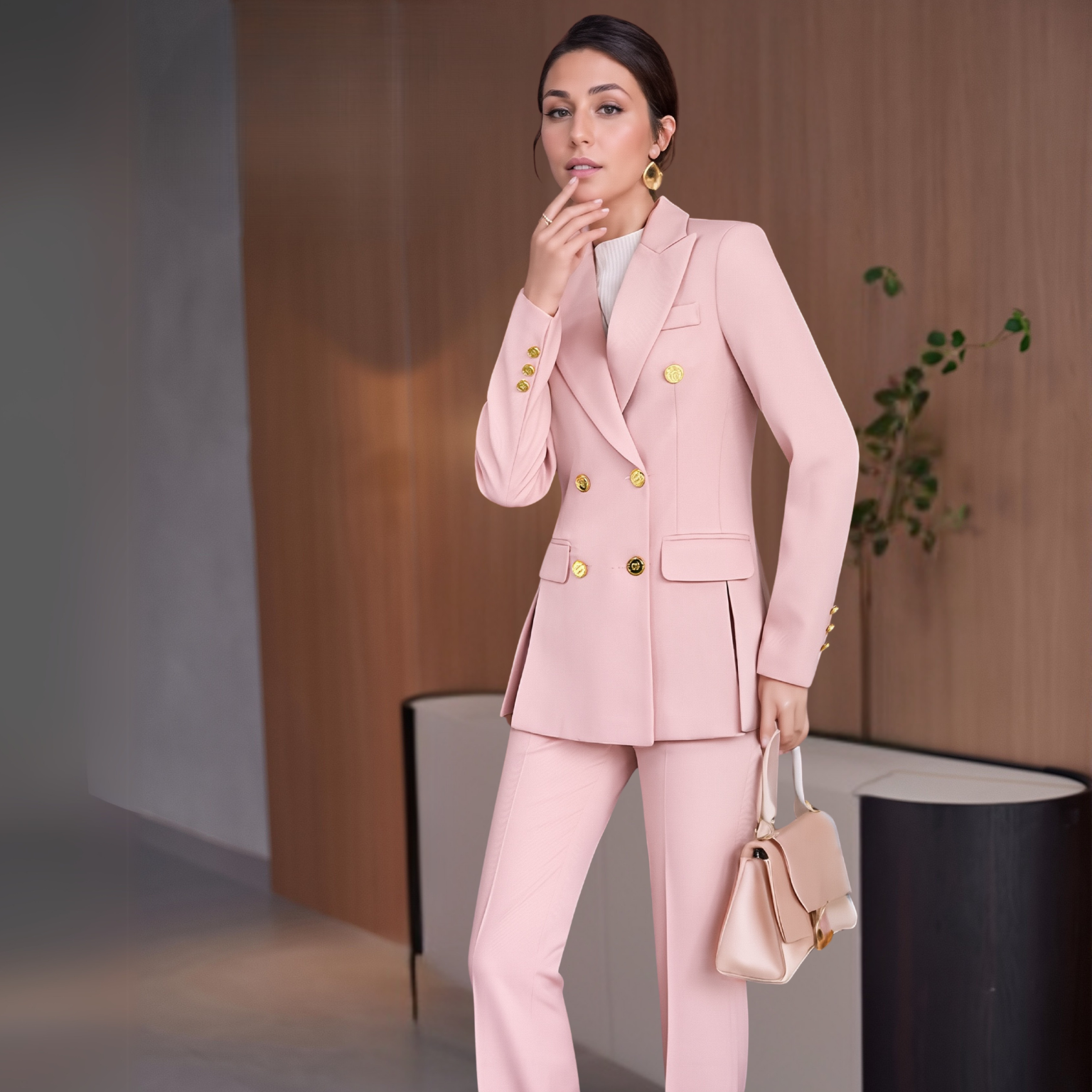 Blazer Henley – Blazer Feminino Alfaiataria com Botões Dourados 13