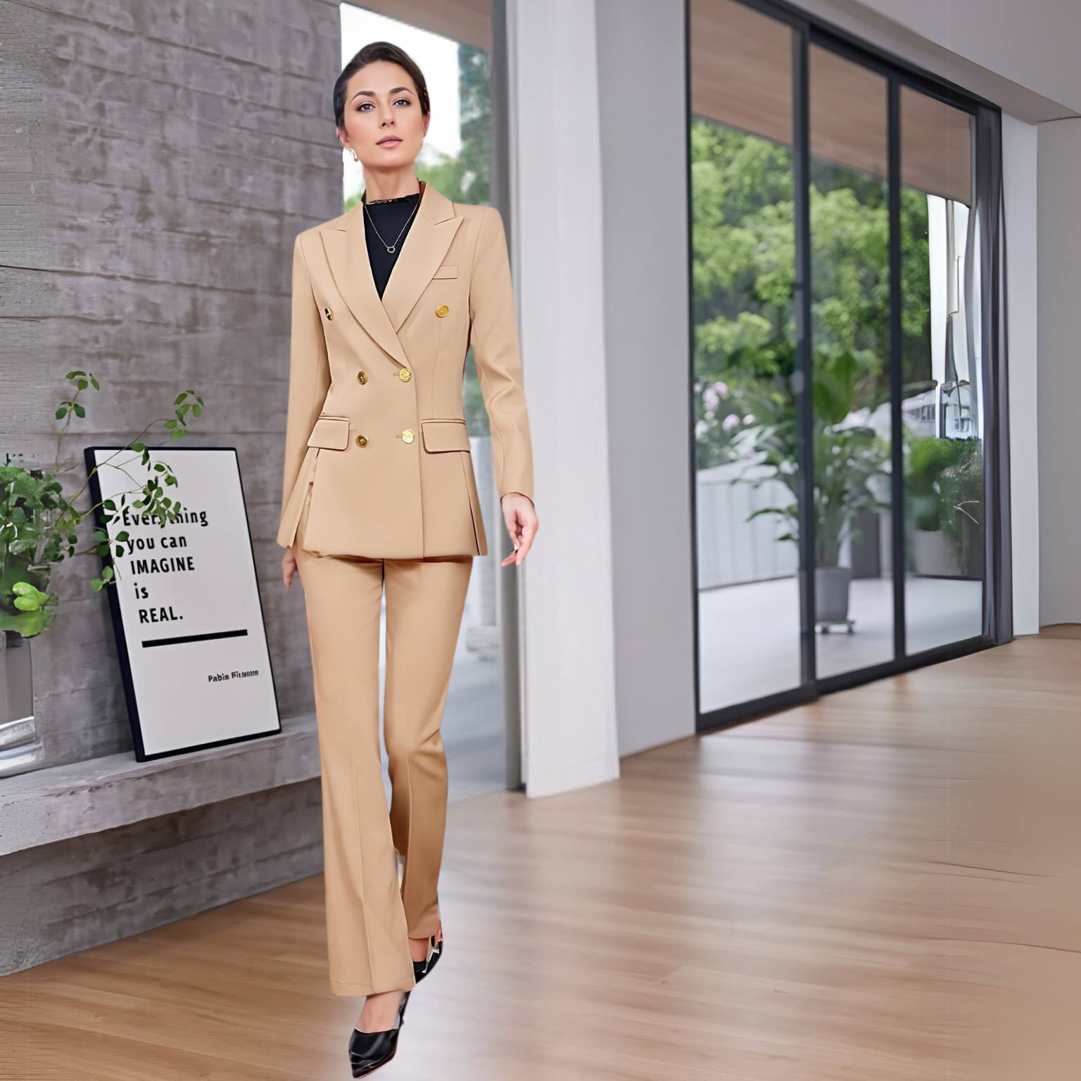Blazer Henley – Blazer Feminino Alfaiataria com Botões Dourados 7