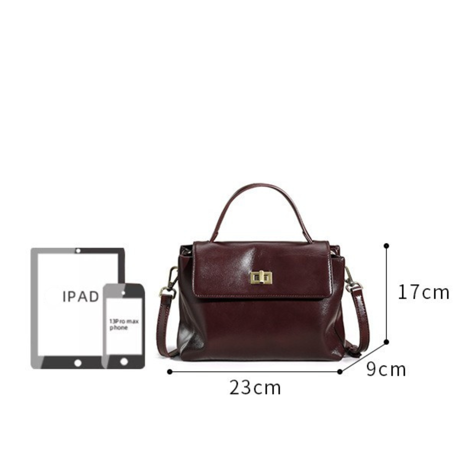 Bolsa Firenze – Bolsa Tiracolo Feminina de Couro Legítimo Vinho
