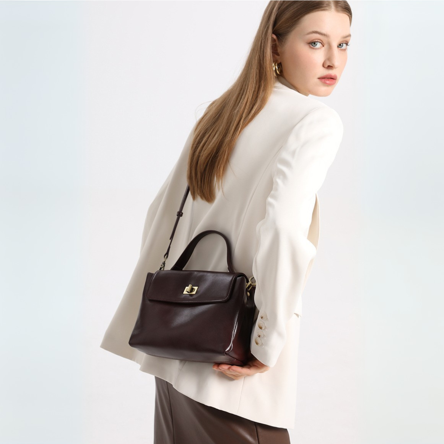 Bolsa Firenze – Bolsa Tiracolo Feminina de Couro Legítimo Vinho