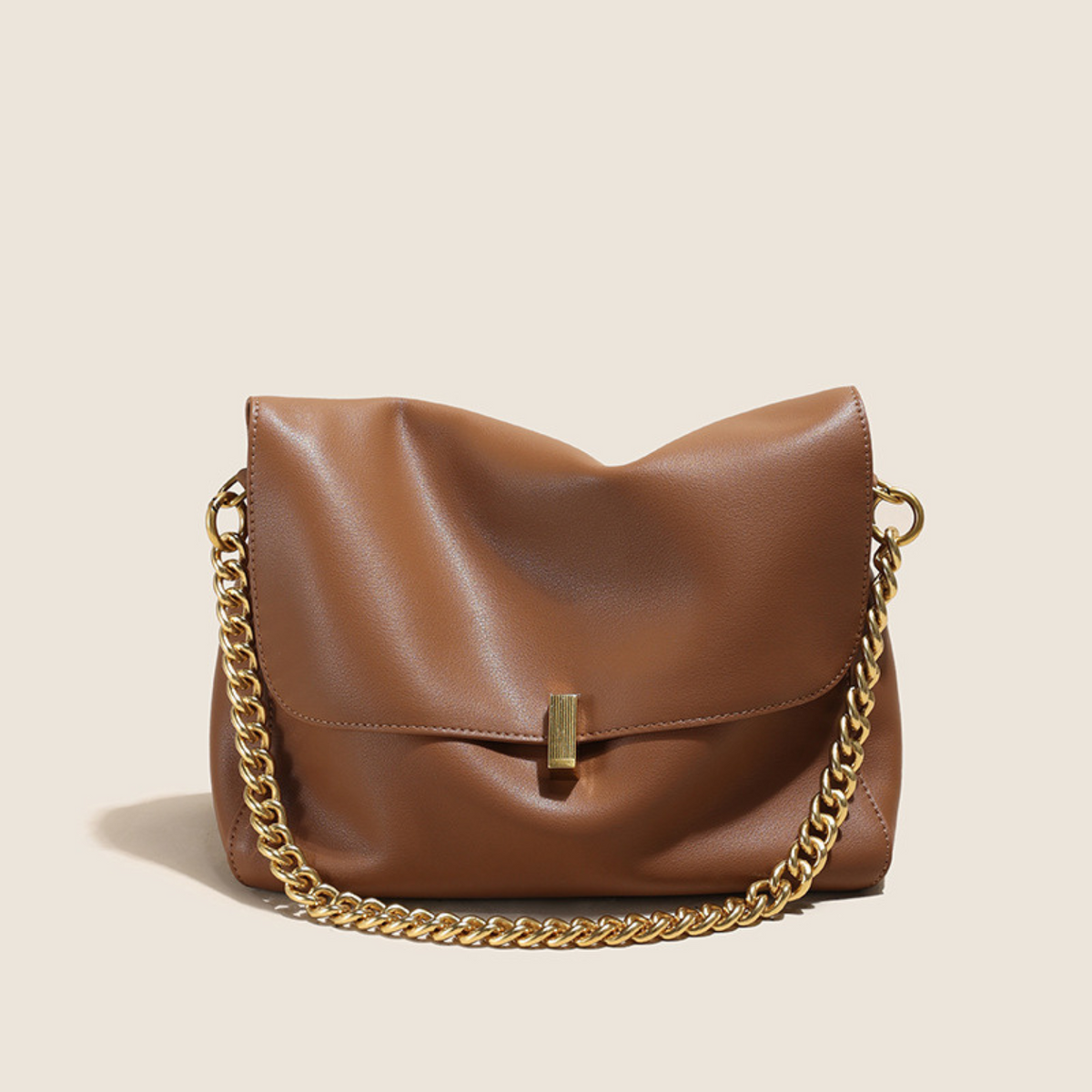 Bolsa Mirabella – Bolsa de couro feminina tiracolo com corrente