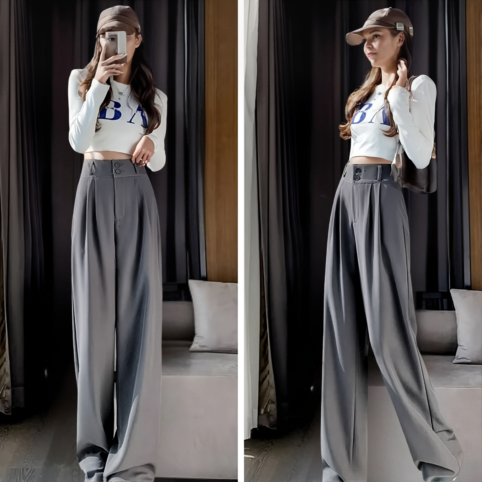 Calça Aria – Calça social feminina ampla de alfaiataria