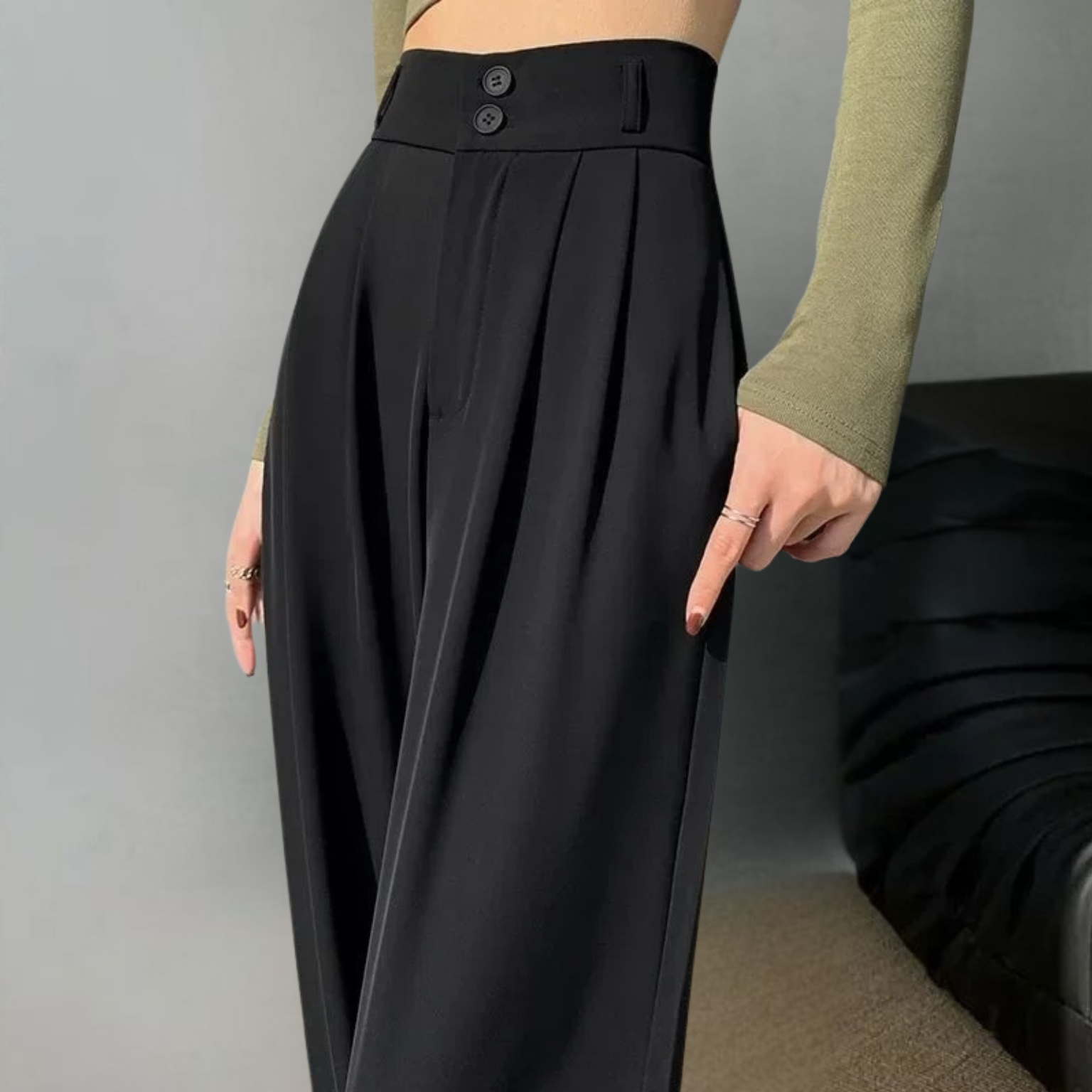 Calça Aria – Calça social feminina ampla de alfaiataria