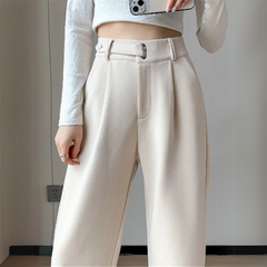 Calça Bella – Calça social feminina de inverno com lã e cintura alta