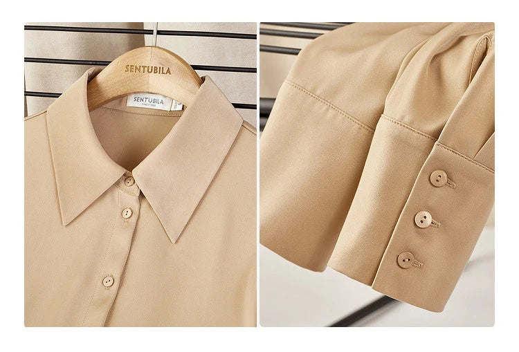 Camisa Social Amélie – Elegância Minimalista em Movimento