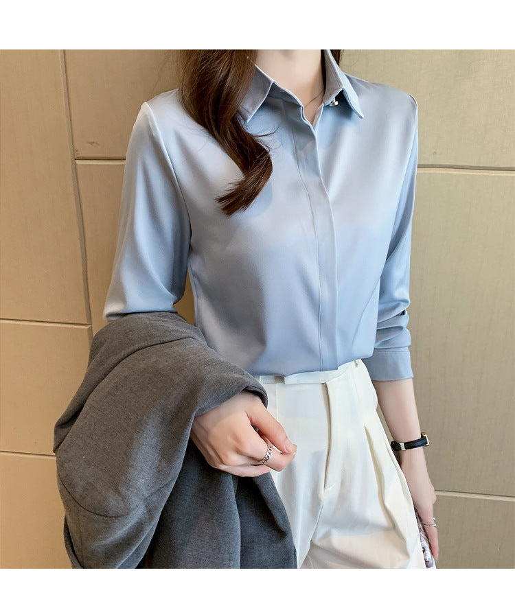 Camisa Verona – Camisa social feminina de alfaiataria com toque acetinado